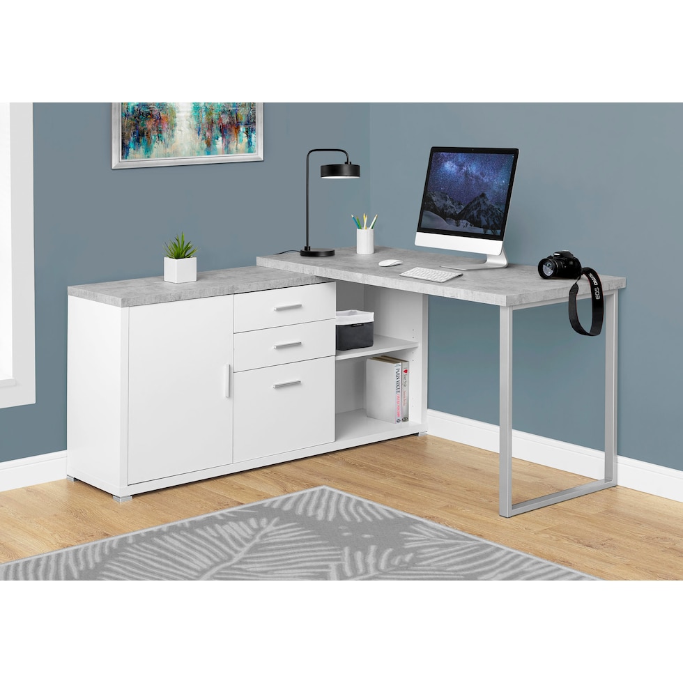 russell white desk   