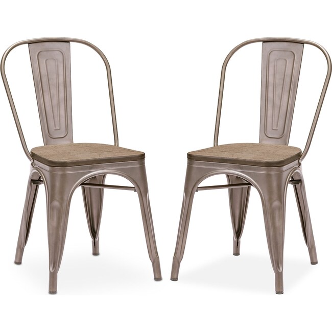 Dining Room Furniture - Rustica 2-Pack Chairs - Steel