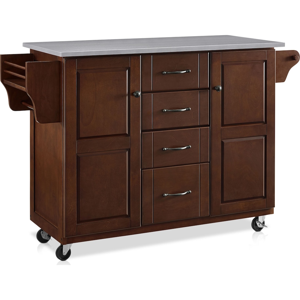 ruth dark brown kitchen cart   