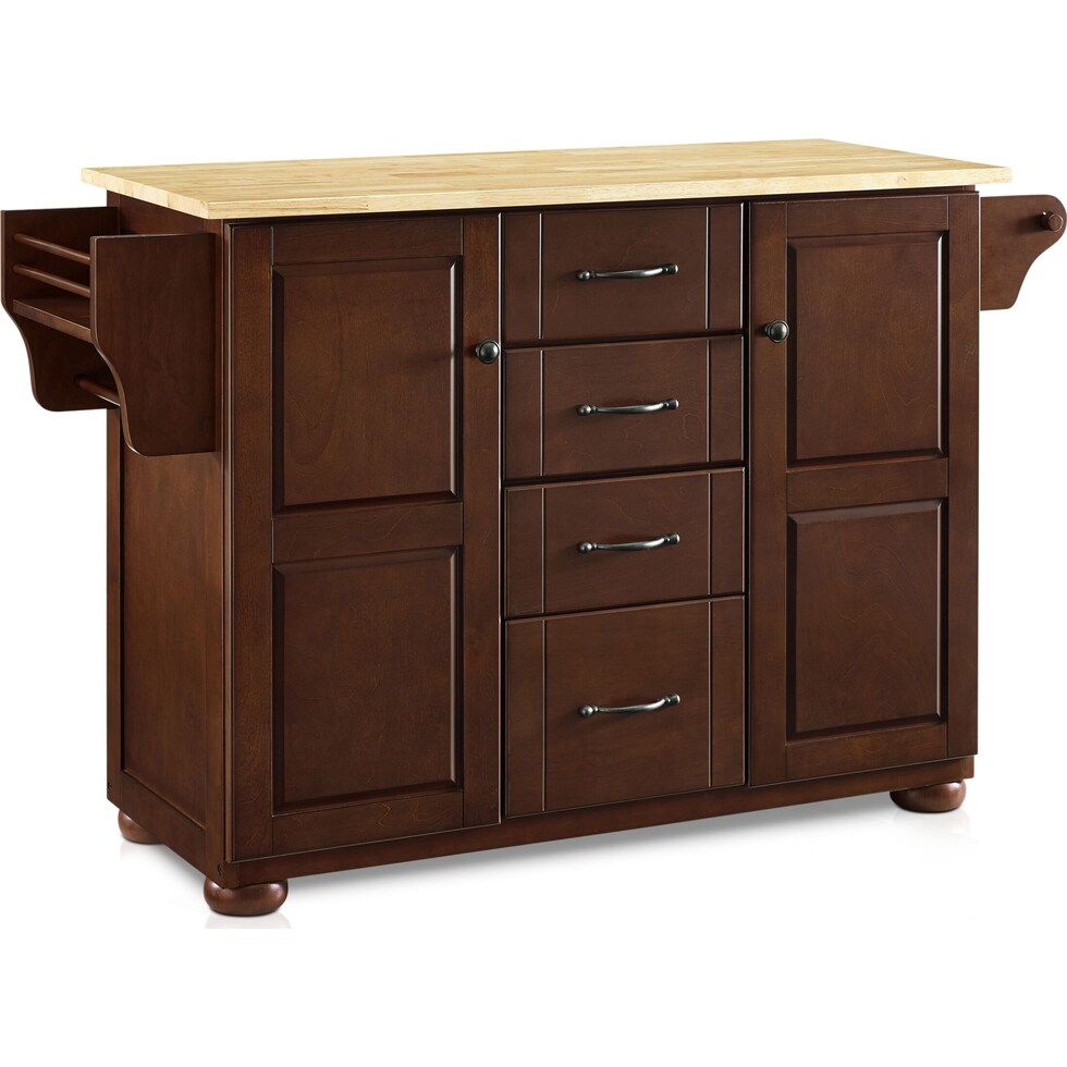 ruth dark brown kitchen island   