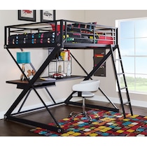 ryker black twin loft bed with desk   