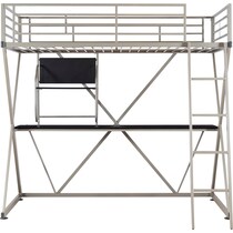 ryker gray twin loft bed with desk   