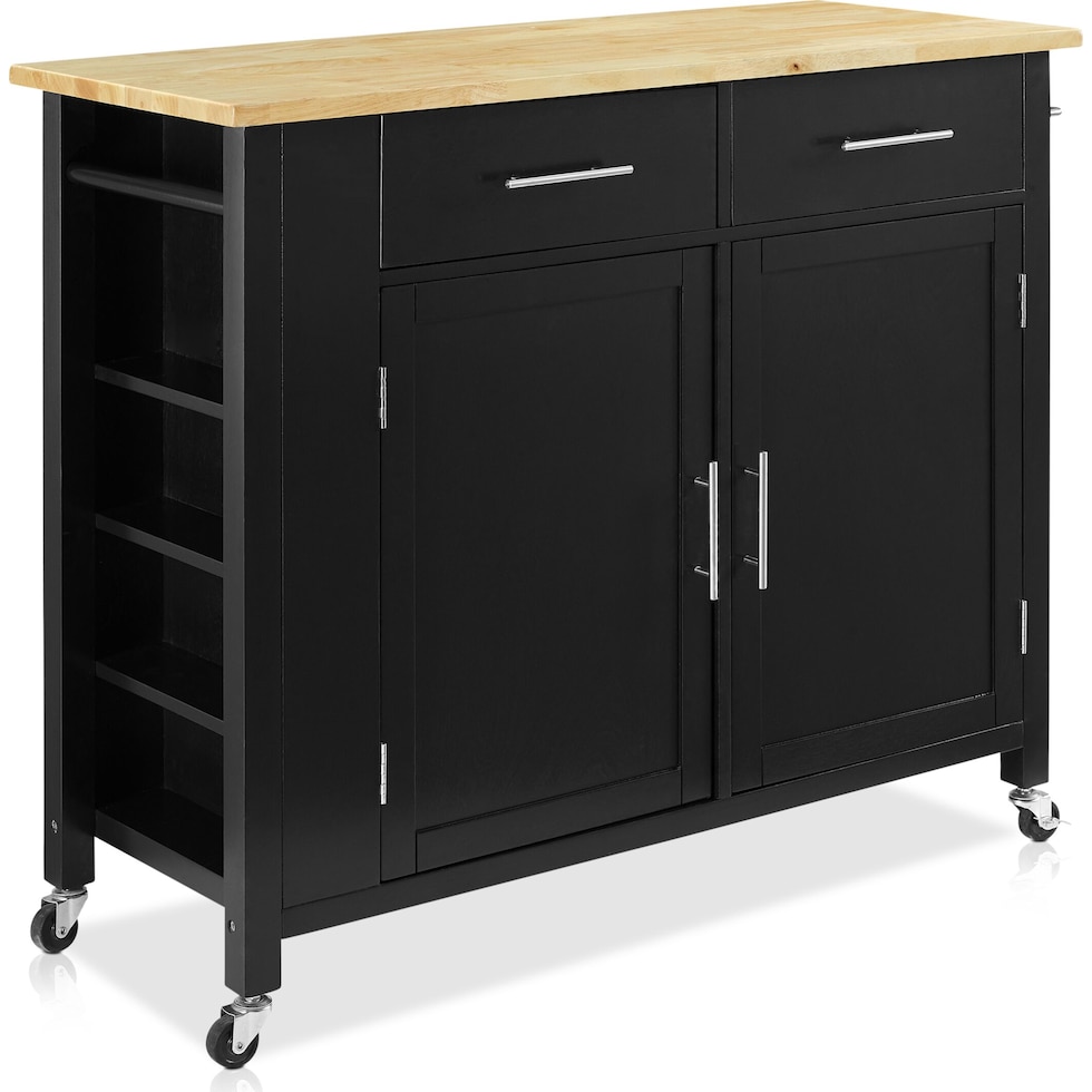 rylan black kitchen cart   