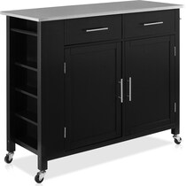 rylan black kitchen cart   