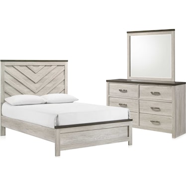 Ryland 5-Piece Youth Panel Bedroom Set with Dresser and Mirror