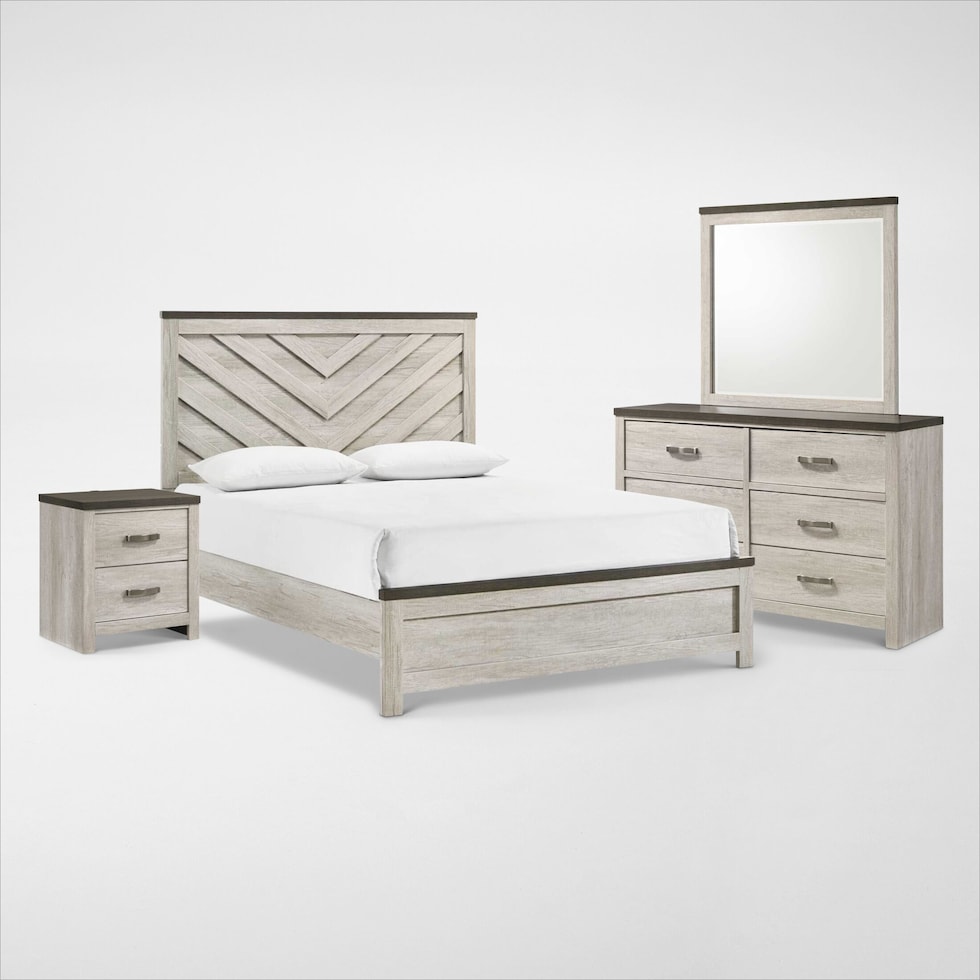 ryland bedroom two tone  pc queen bedroom   