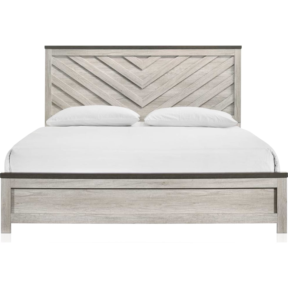 ryland bedroom two tone king bed   