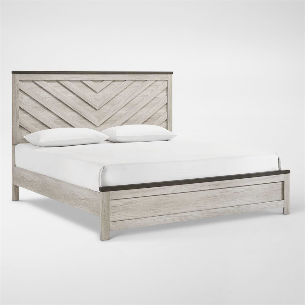 ryland bedroom two tone king bed   