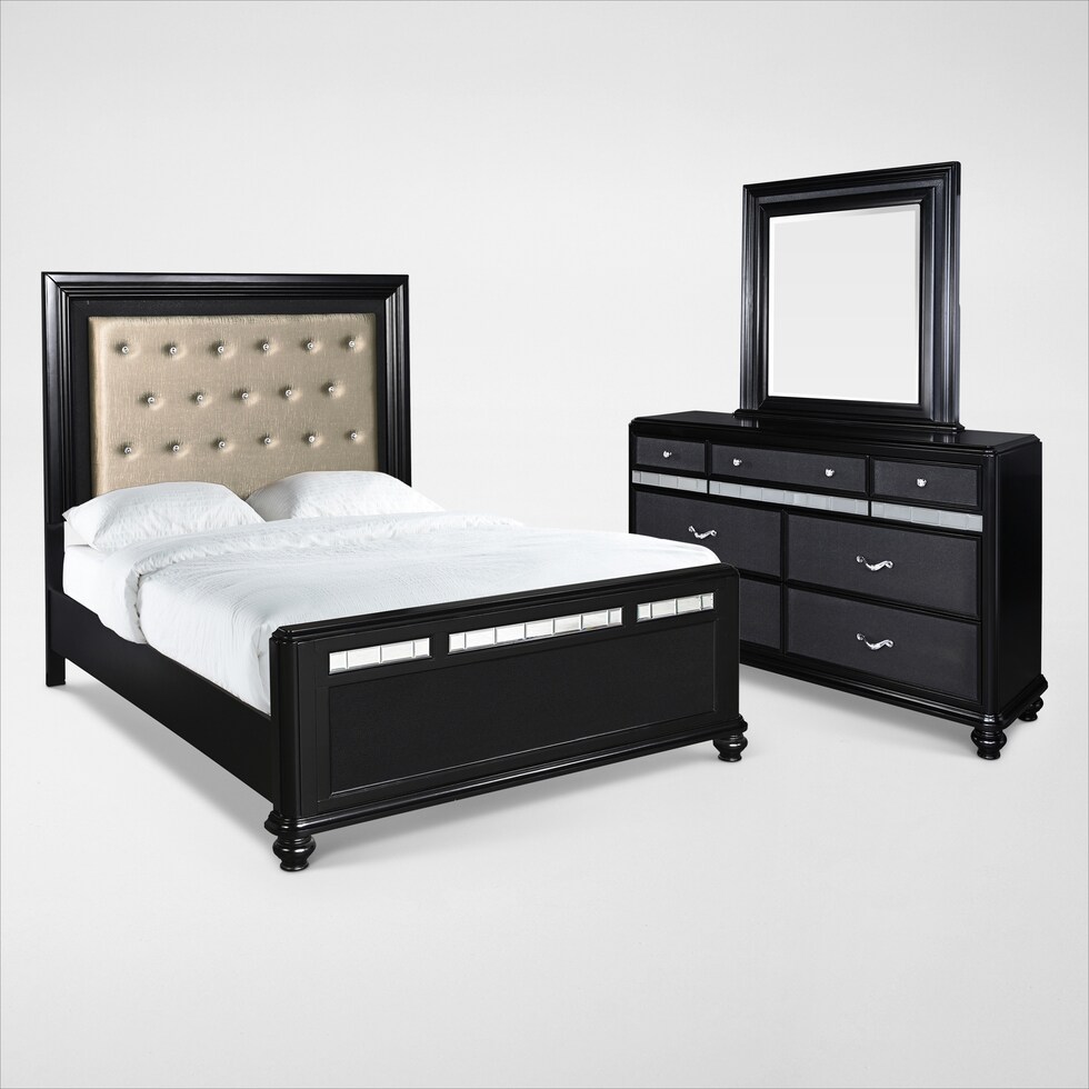 sabrina black  pc queen bedroom   