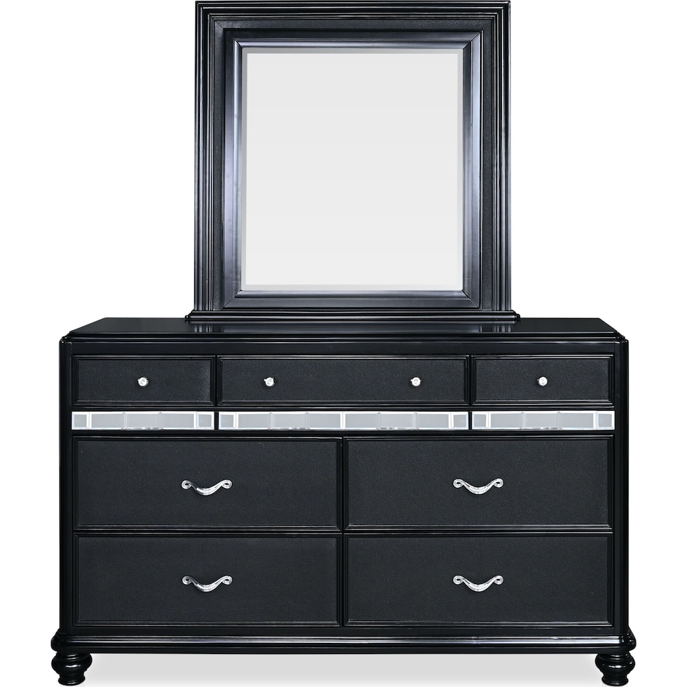 sabrina black dresser & mirror   