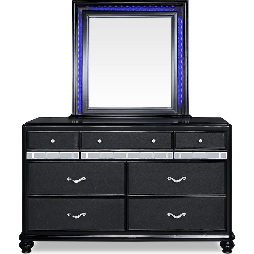 sabrina black dresser & mirror   