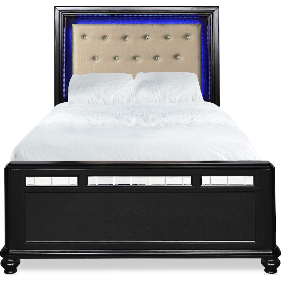 sabrina black queen bed   