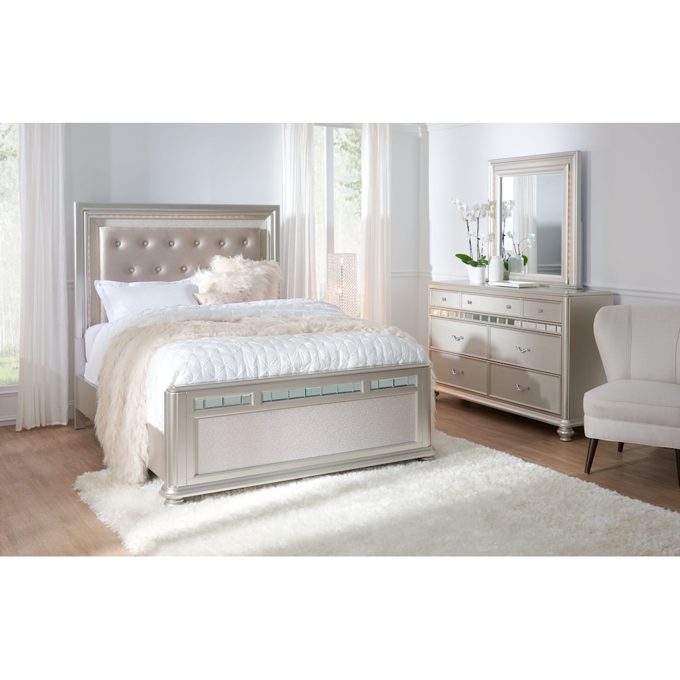 sabrina light brown queen bed   