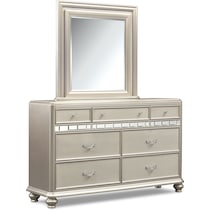 sabrina platinum dresser & mirror   