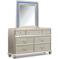 sabrina platinum dresser & mirror   