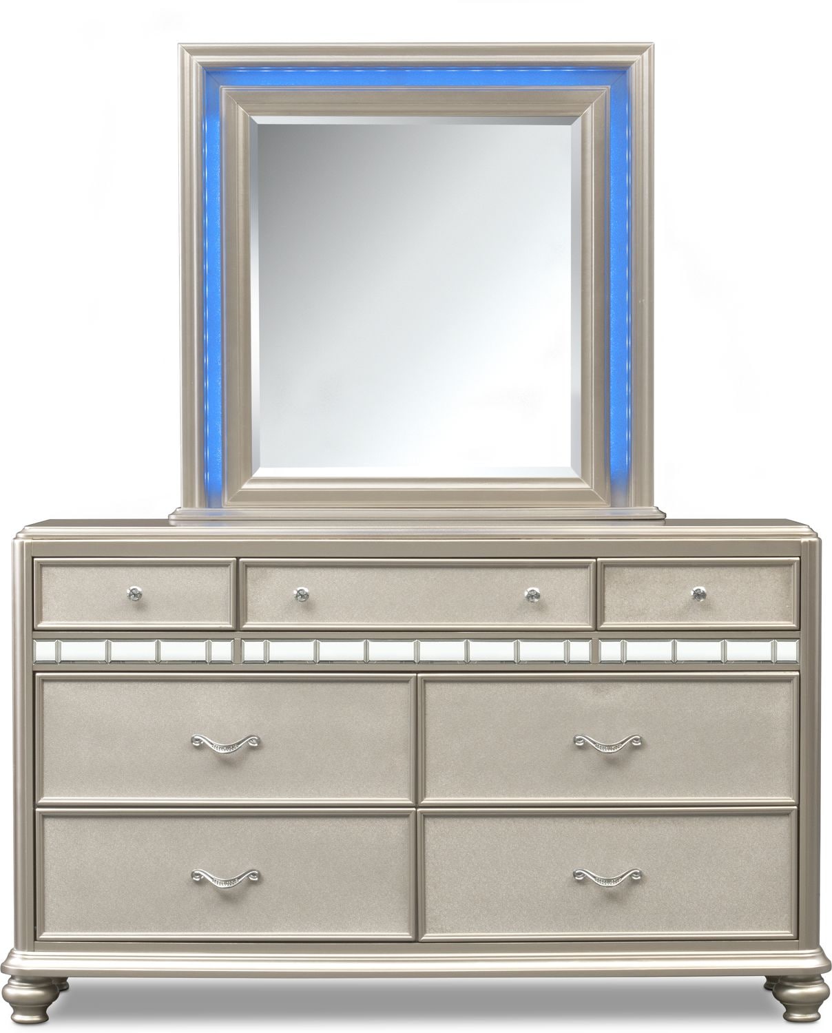 Sabrina Dresser and Mirror Platinum American Signature Furniture