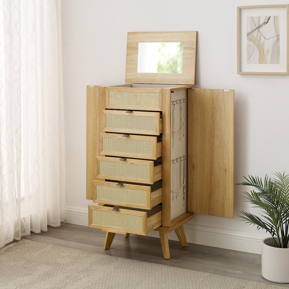 safiya light natural armoire   