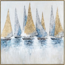 sailboats blue wall art   