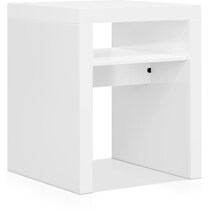 saldana white end table   