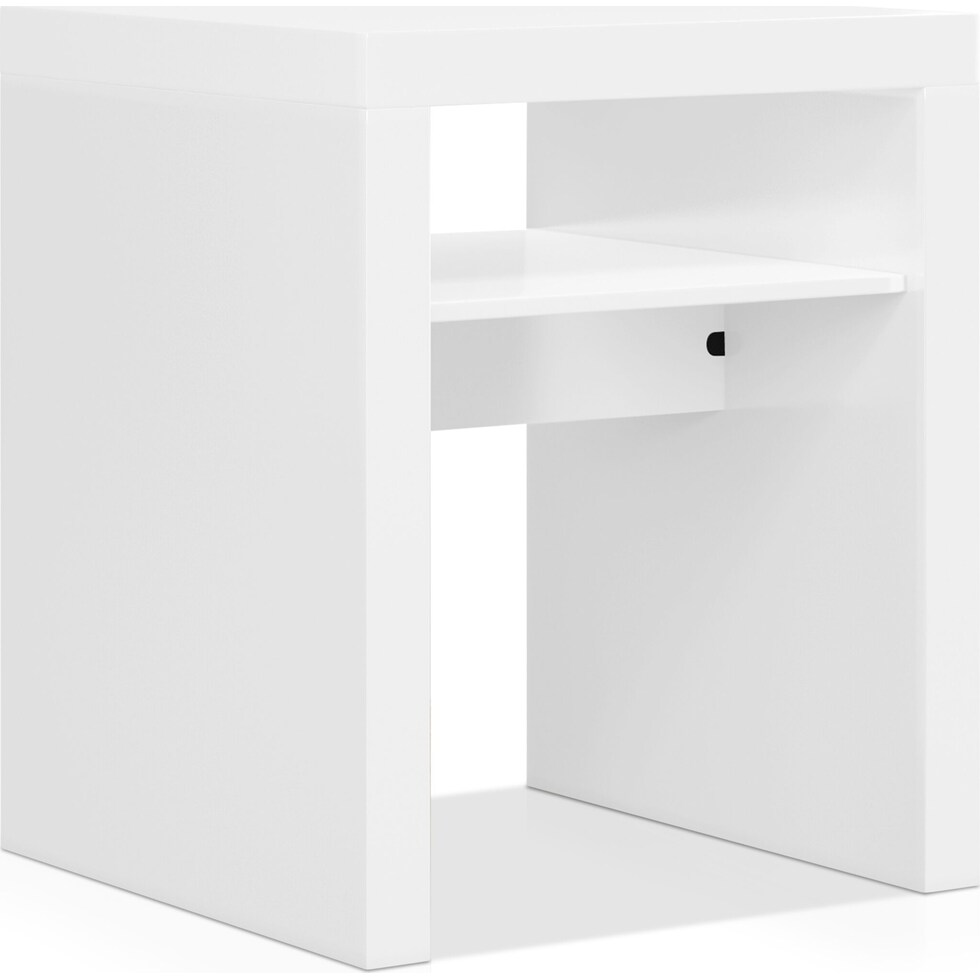 saldana white end table   