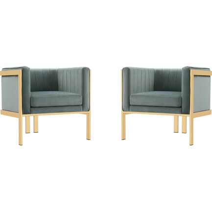 Salma Set of 2 Accent Chairs - Grey