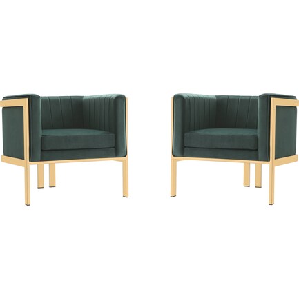 Salma Set of 2 Accent Chairs - Green