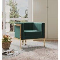 salma green accent chair   