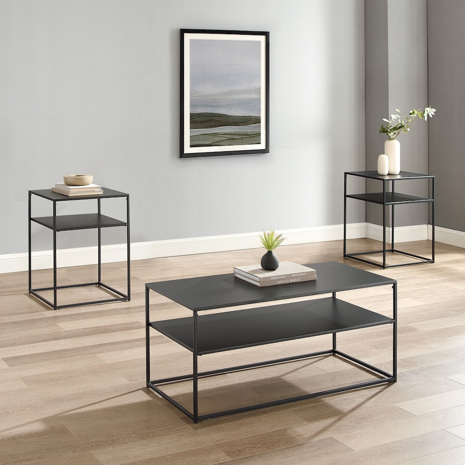 samar black  pc occasional tables   