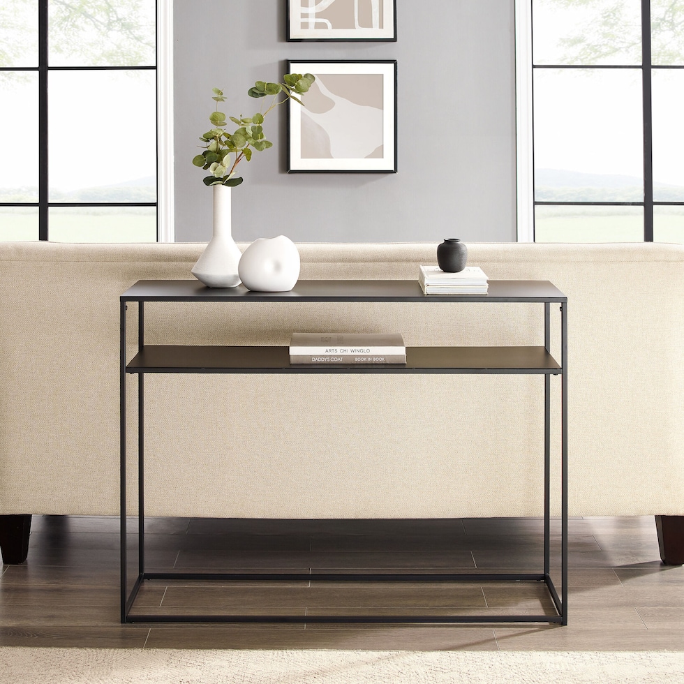 samar black console table   