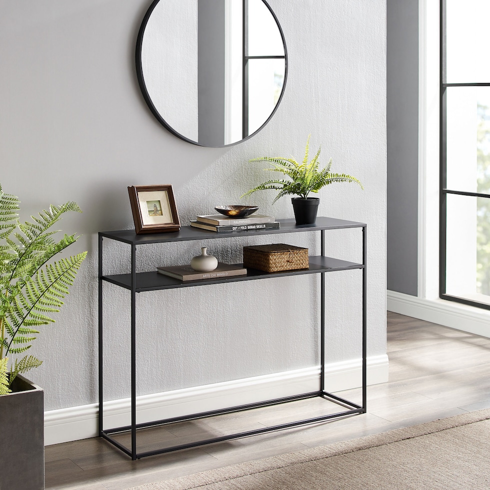 samar black console table   