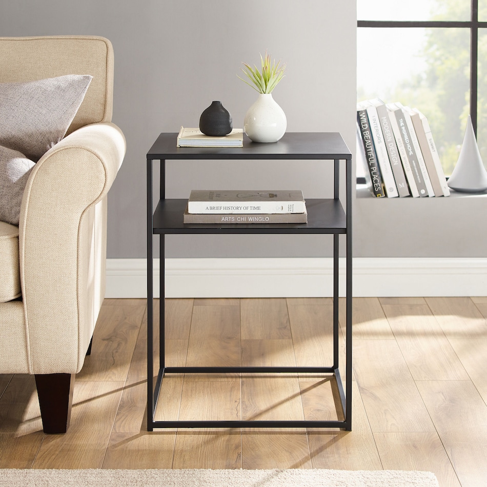 samar black end table   