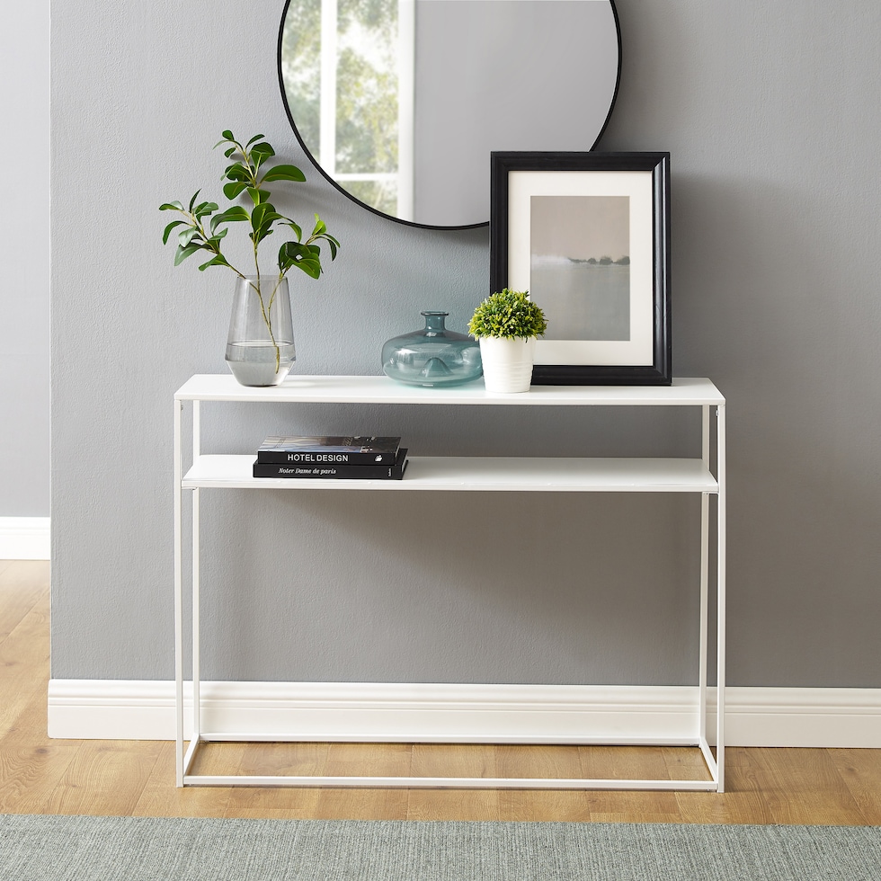 samar white console table   