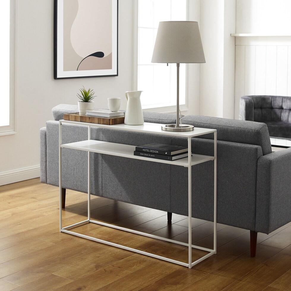 samar white console table   
