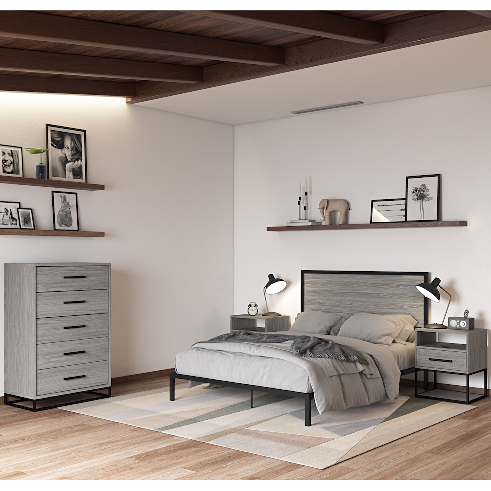 san francisco gray king bed   