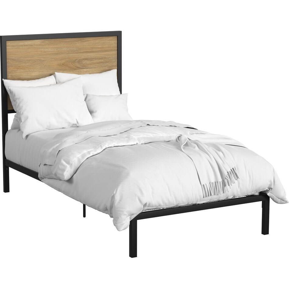 san francisco light brown twin bed   