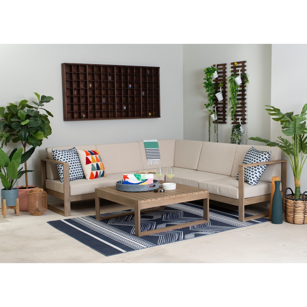 sand bridge light brown outdoor coffee table   