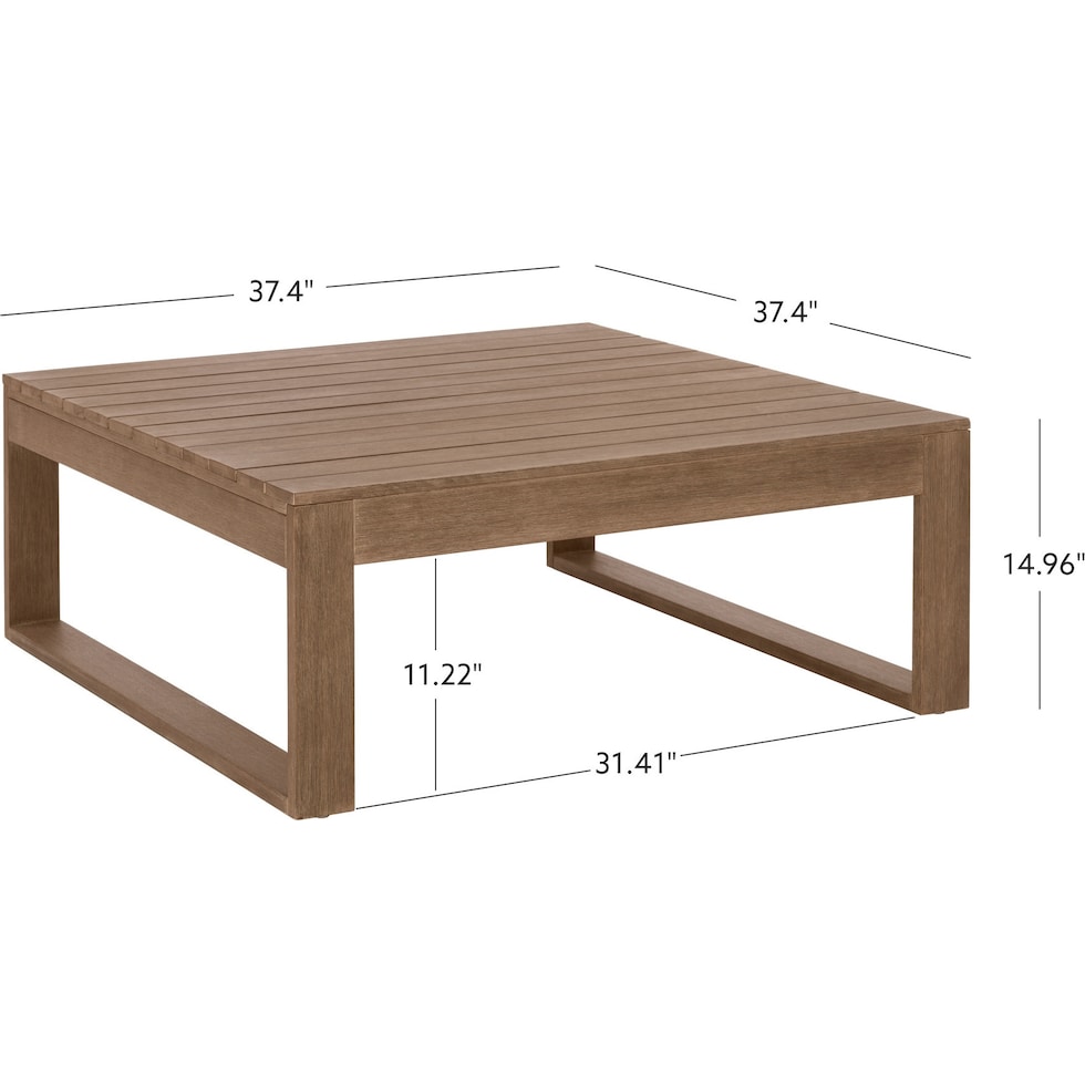 sand bridge light brown outdoor coffee table   