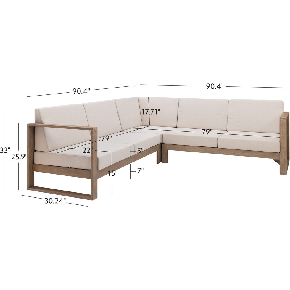 sand bridge natural outdoor sectional   