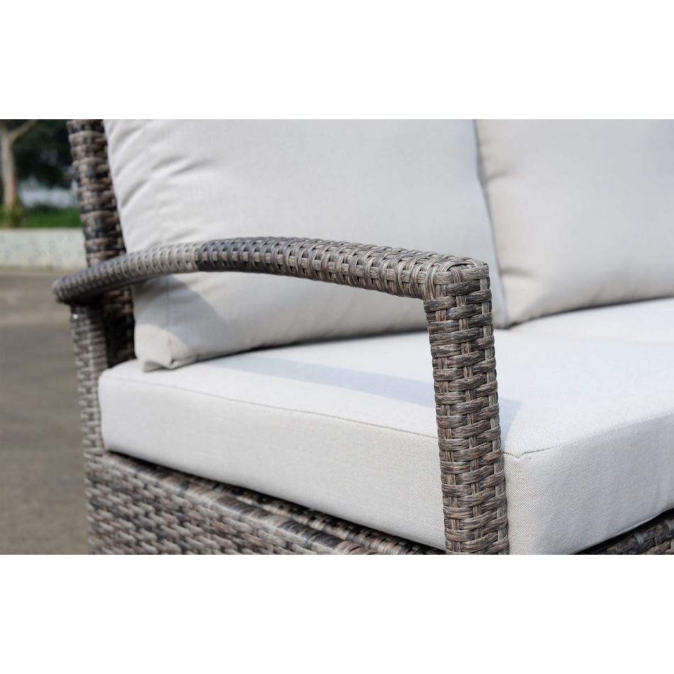 sand point white outdoor loveseat set   