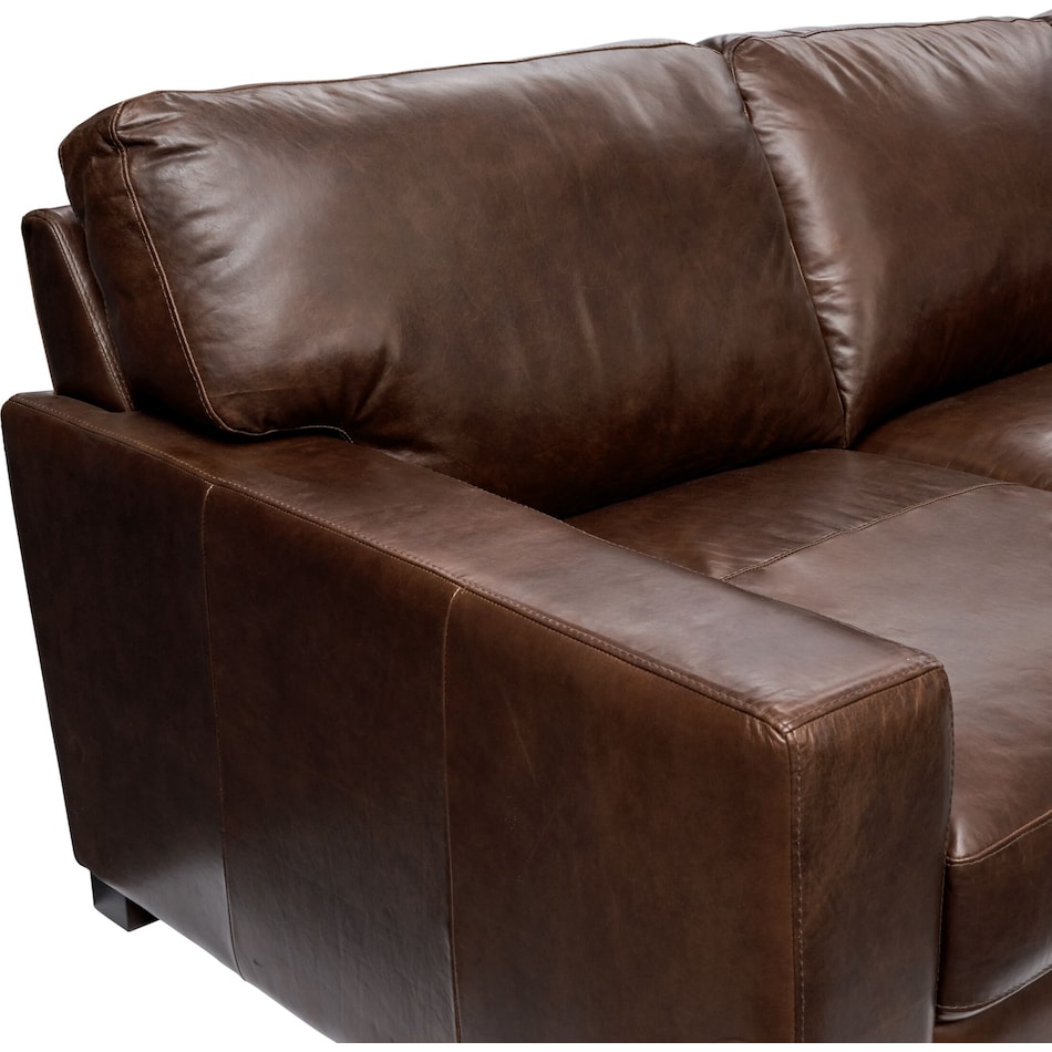 sanderson dark brown  pc sectional and ottoman   