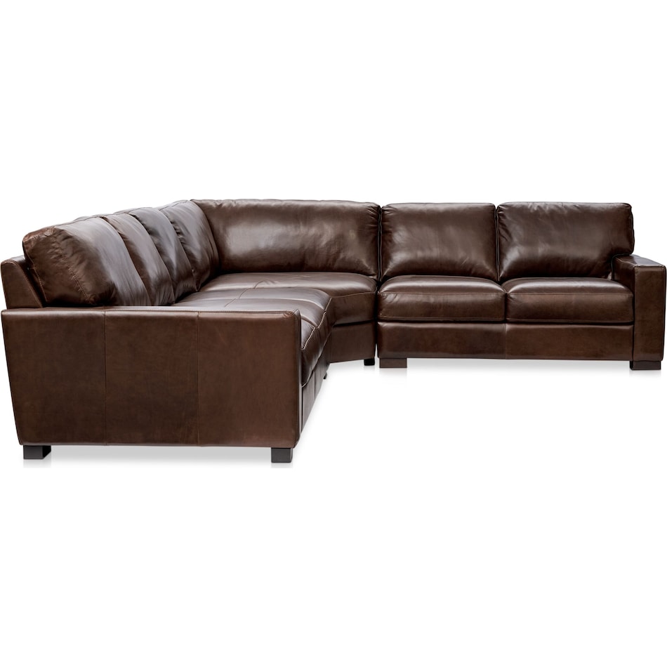 sanderson dark brown  pc sectional   