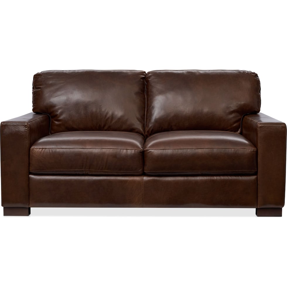 sanderson dark brown loveseat   