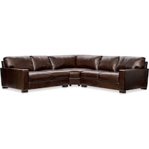 sanderson dark brown sectional   