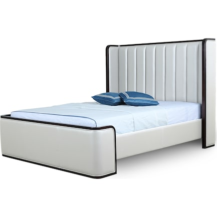 Sandra Full Upholstered Platform Bed - Cream