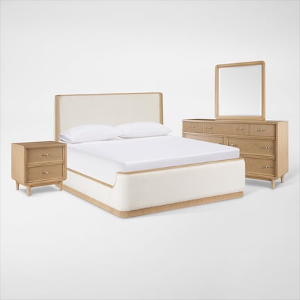 Artesia 6-Piece Upholstered Bedroom Set with Dresser