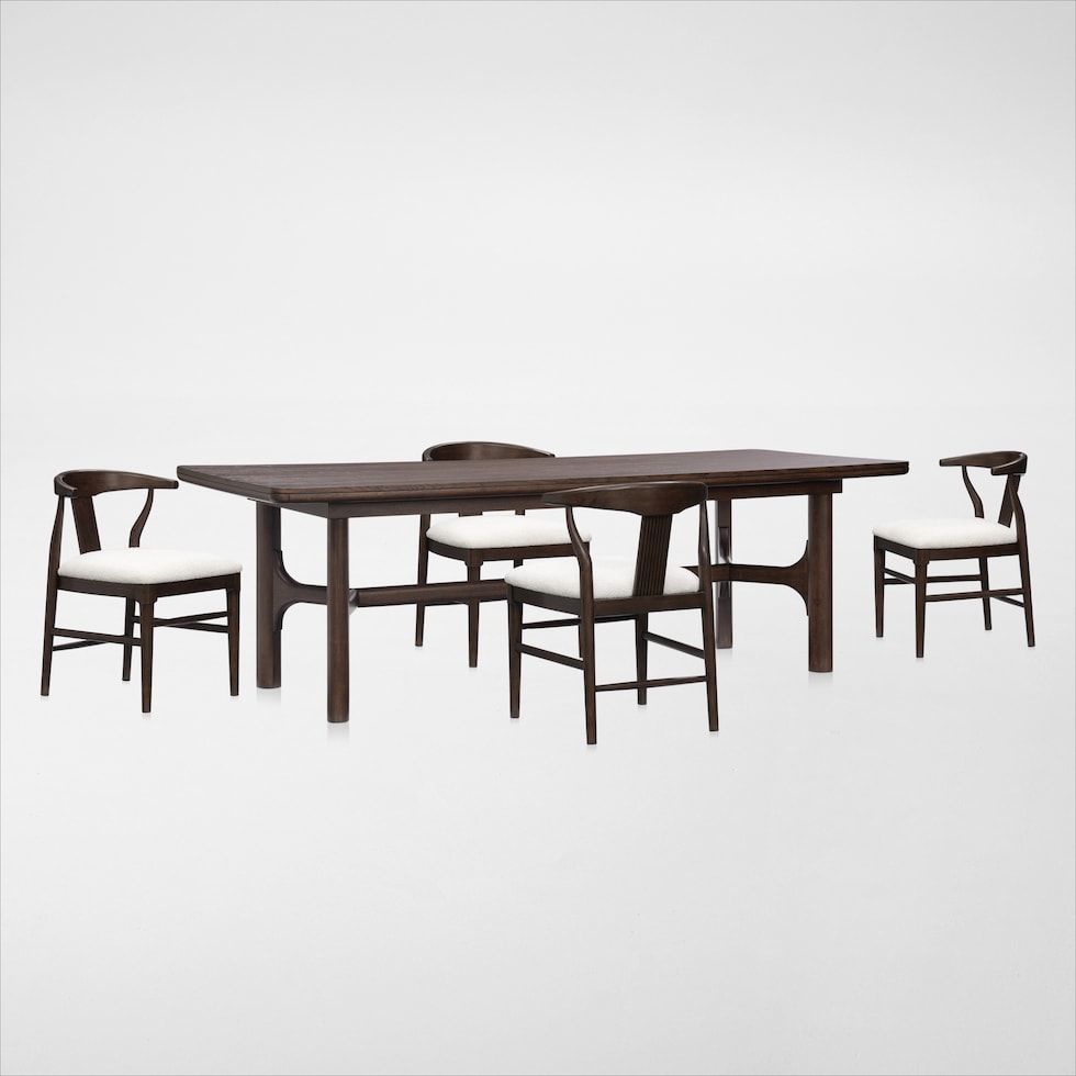 santa monica dining dark brown  pc dining room web   