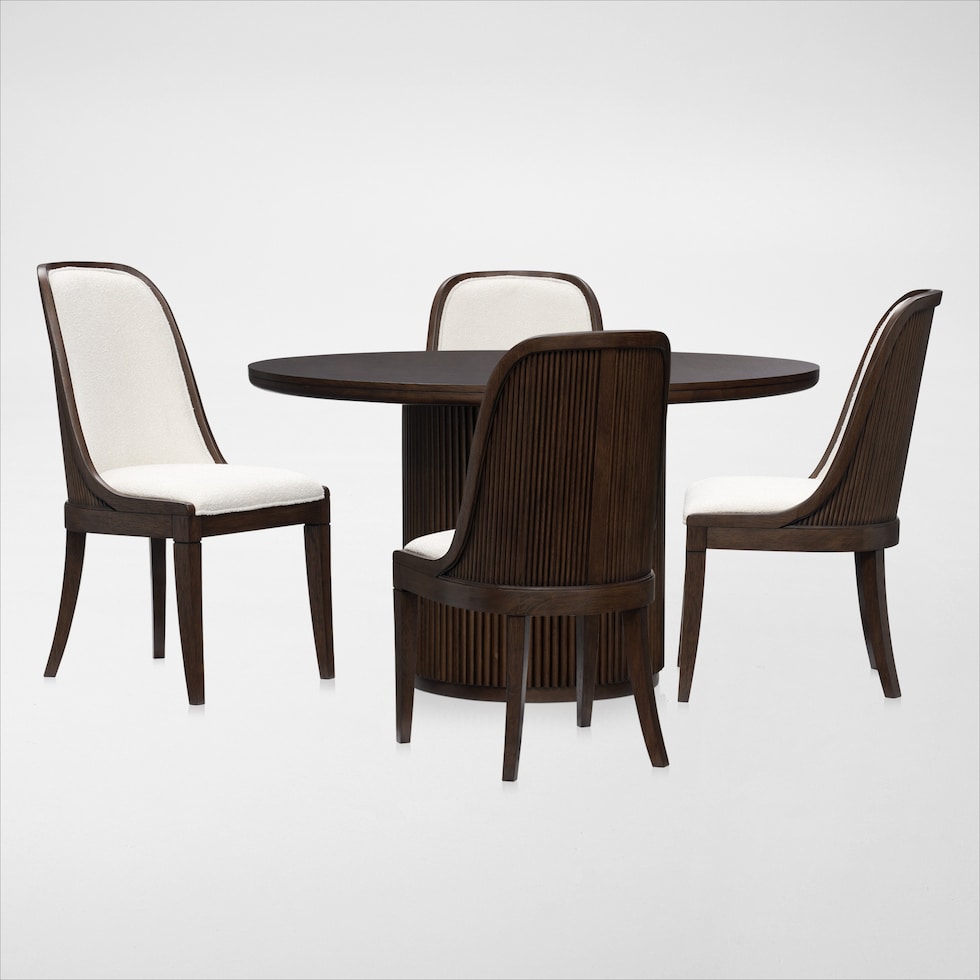 santa monica dining dark brown  pc dining room web   