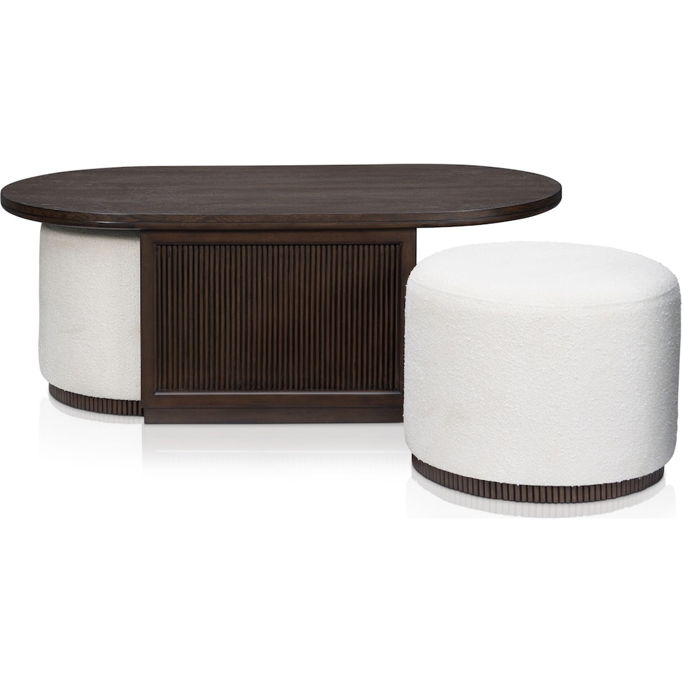 santa monica occasional dark brown nesting coffee table   