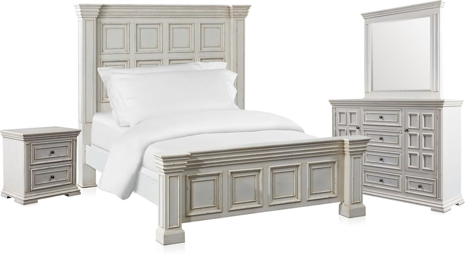 Santa Rosa 6Piece Bedroom Set with Nightstand, Dresser and Mirror