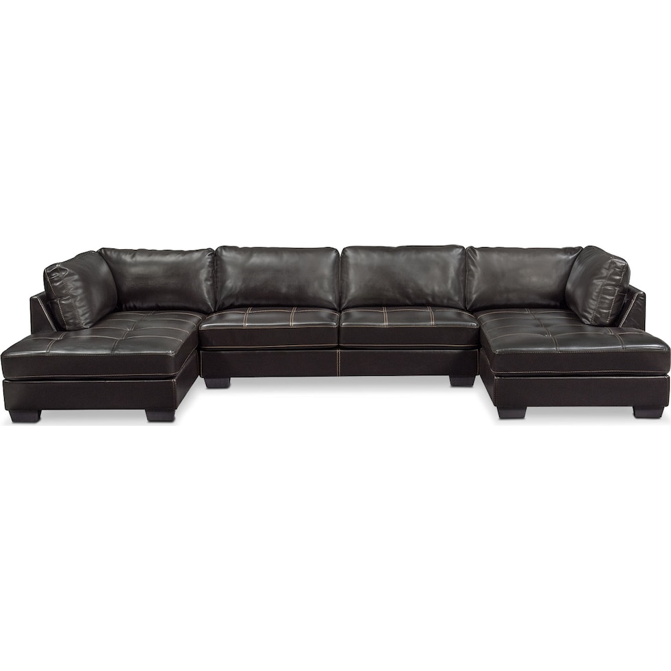 santana black black  pc sectional   